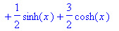 y(x) = (1/2*cosh(x)^2+1/2*cosh(x)*sinh(x)+1/2*x)*si...