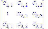 matrix([[C[1,1], C[1,2], C[1,3]], [1, C[2,2], C[2,3...